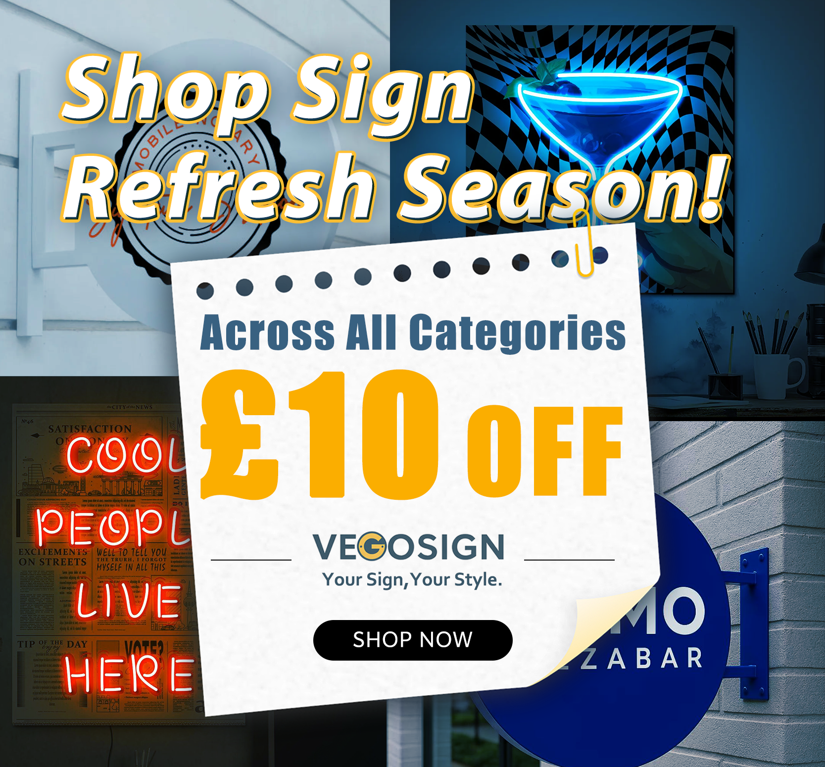 Shop Sign Refresh Season | £10 OFF Across All Categories