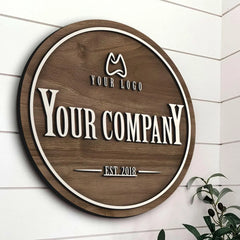 Custom Wooden Business Signs |Custom Wooden Vintage Round Business Sign – Rustic Shop Sign