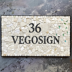 Contemporary House Signs – Natural Stone Mosaic Parquet Simple and Elegant Doorplate