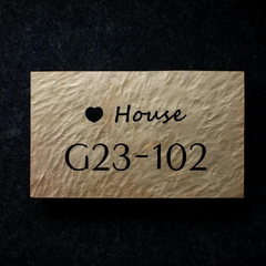 Traditional House Signs –Vintage Brass Hammer Pattern Custom Doorplate