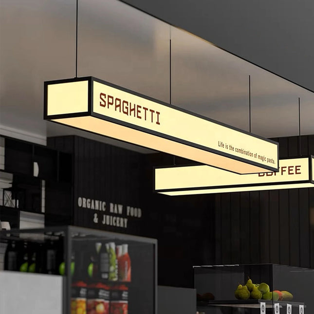 Acrylic Bar Lightbox – Custom Hanging Cafe Sign – Adjustable LED Ceiling Display
