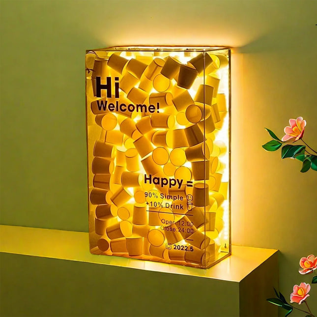 Acrylic Cup Style Light Box Sign – Custom Business Sign with Soft Glow