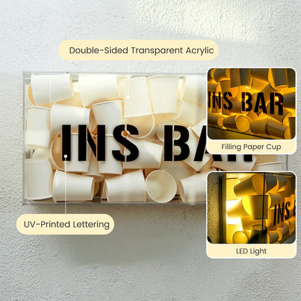 Acrylic Cup Style Light Box Sign – Custom Business Sign with Soft Glow