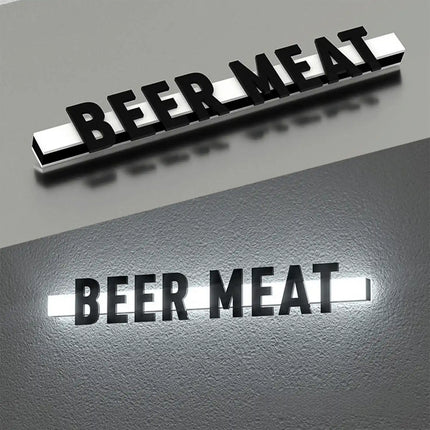 Acrylic LED Business Sign – Custom 3D Letters – Suspended Storefront Lightbox
