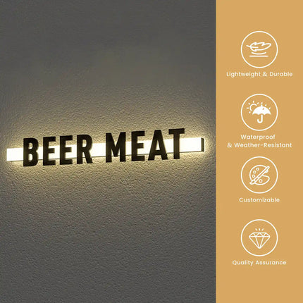 Acrylic LED Business Sign – Custom 3D Letters – Suspended Storefront Lightbox