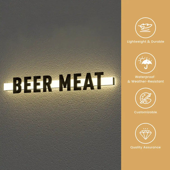 Acrylic LED Business Sign – Custom 3D Letters – Suspended Storefront Lightbox