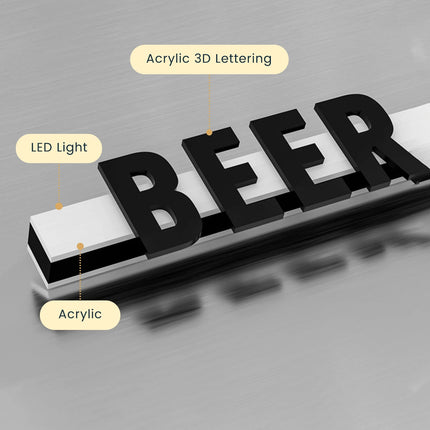 Acrylic LED Business Sign – Custom 3D Letters – Suspended Storefront Lightbox