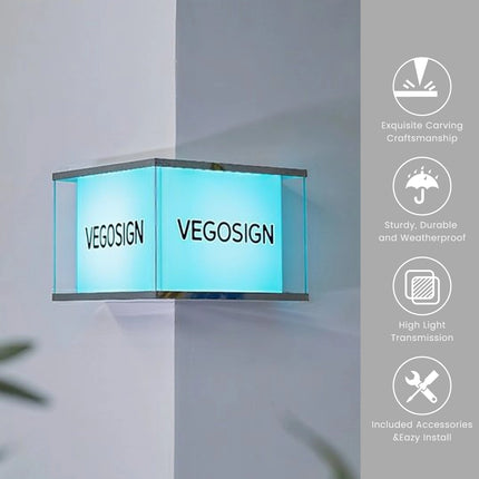 Acrylic Modern Business Sign – Custom Side-Mount Lightbox with LED Glow
