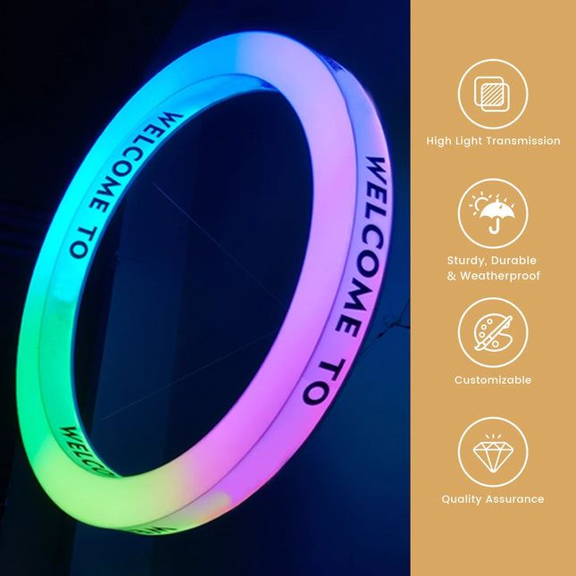 Acrylic Round Business Sign – Custom UV Print Hanging Lightbox