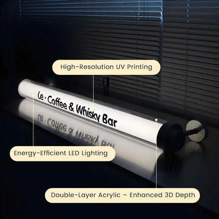 Acrylic Tube Lightbox – Custom Round Column Sign – Multi-Mount LED Business Display