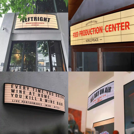 American-Style Curved Wall-Mounted Outdoor Shop Sign Custom