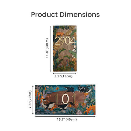 Artisanal Walnut Cloisonné Enamel Flat Door Sign 02