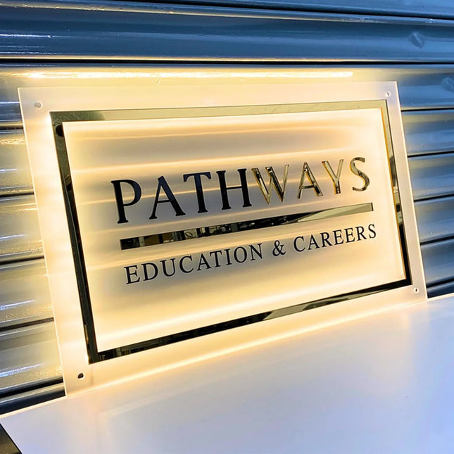 Backlit Acrylic Sign – Custom 3D UV Lettering – Indoor LED Beauty Salon Signage