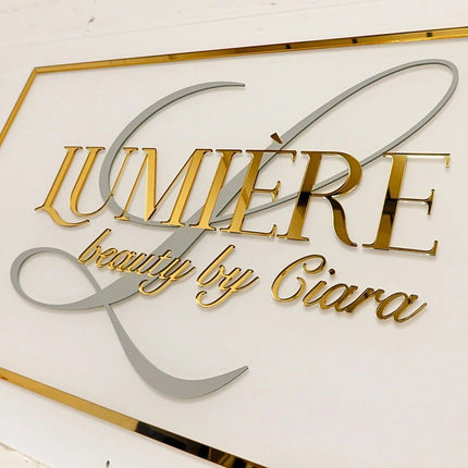Backlit Acrylic Sign – Custom 3D UV Lettering – Indoor LED Beauty Salon Signage