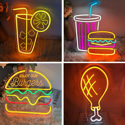 Brazilian Coxinha Neon Sign – Custom LED Wall Light for Restaurant or Home Decor