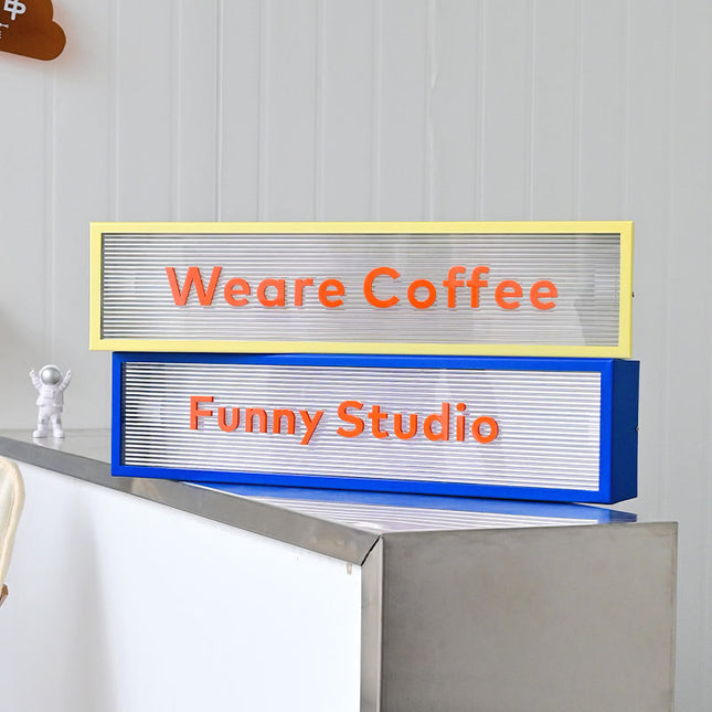 Cartoon Ripple Acrylic Light Box – Custom Shop Sign in Yellow or Blue