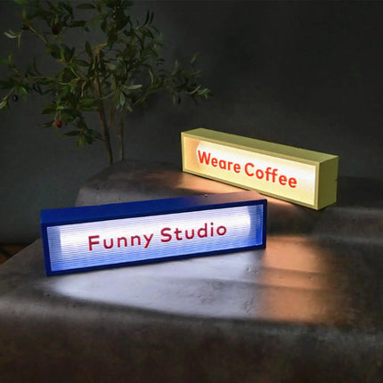 Cartoon Ripple Acrylic Light Box – Custom Shop Sign in Yellow or Blue