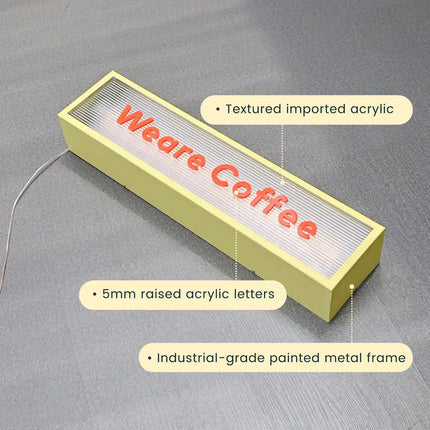 Cartoon Ripple Acrylic Light Box – Custom Shop Sign in Yellow or Blue