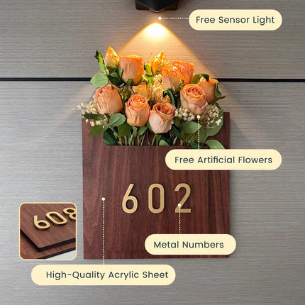 Creative Acrylic Double-layer Flower Arrangement House Sign 03