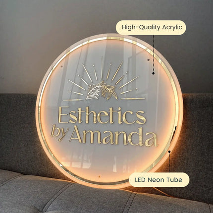 Custom Acrylic Illuminated Business Shop Sign – Logo Wall Sign for Office