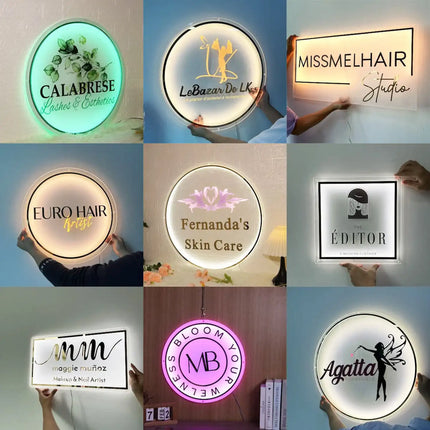Custom Acrylic Illuminated Business Shop Sign – Logo Wall Sign for Office