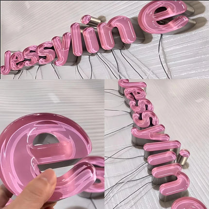 Custom Acrylic Jelly Letter Shop Sign – LED Glowing Candy-Color Font