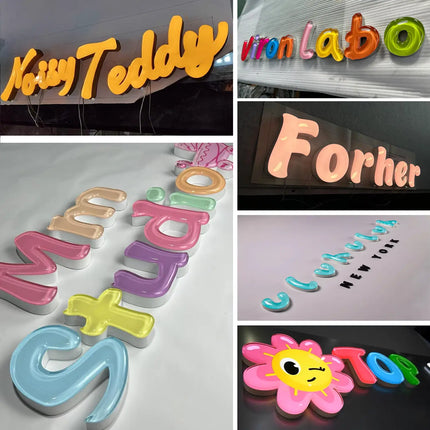 Custom Acrylic Jelly Letter Shop Sign – LED Glowing Candy-Color Font