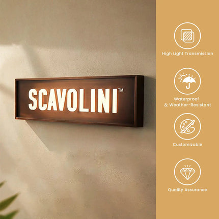 Custom Acrylic LED Business Sign – 3D Frosted Letters with Stainless Steel Frame | Illuminated Logo Sign for Storefronts & Offices