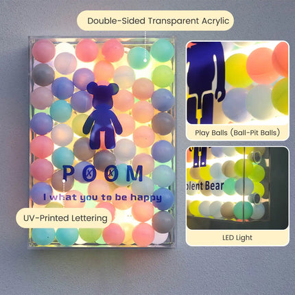 Custom Acrylic Light box Shop Sign with Color Balls – Wall Display for Stores