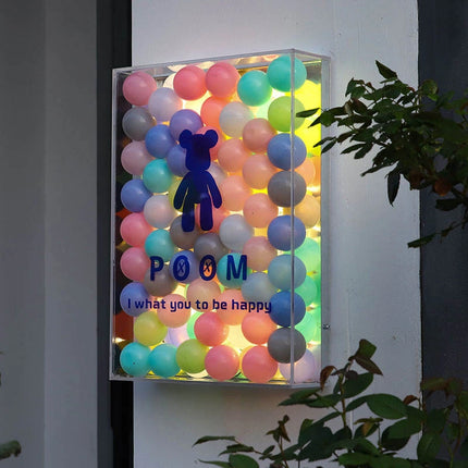Custom Acrylic Light box Shop Sign with Color Balls – Wall Display for Stores