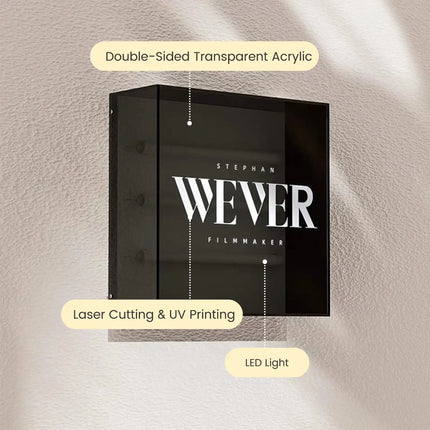 Custom Acrylic Side-Mount Shop Sign with Tube Lighting – Wall Light box