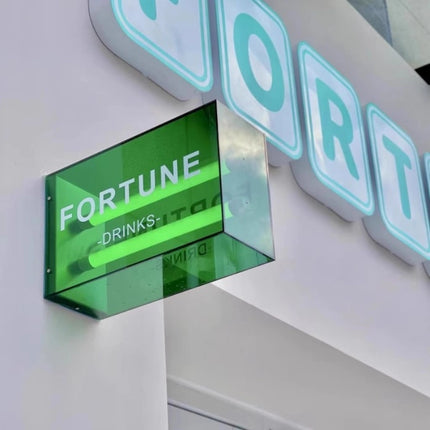 Custom Acrylic Side-Mount Shop Sign with Tube Lighting – Wall Light box
