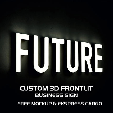 Custom Framed Metal Front-Lit Shop Sign – High-End Business Signage