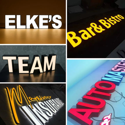 Custom Framed Metal Front-Lit Shop Sign – High-End Business Signage