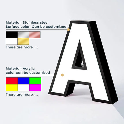 Custom Framed Metal Front-Lit Shop Sign – High-End Business Signage