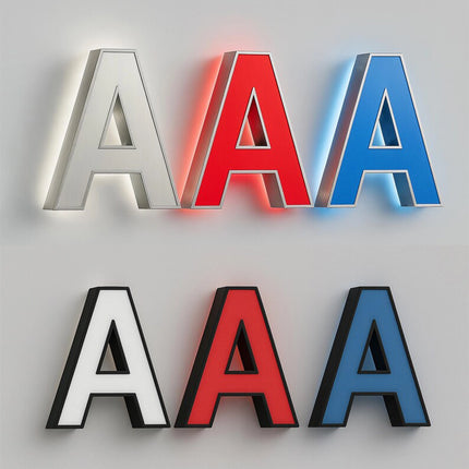 Custom Framed Metal Front-Lit Shop Sign – High-End Business Signage