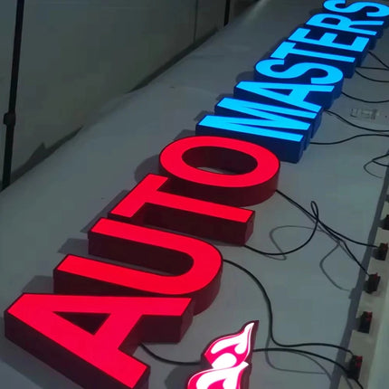 Custom Framed Metal Front-Lit Shop Sign – High-End Business Signage