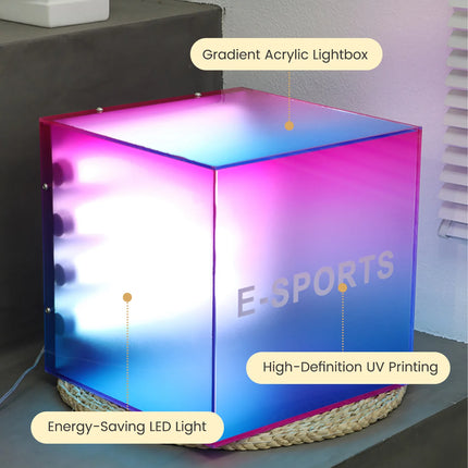 Custom Gradient Acrylic Light Box – Creative Colorful Illuminated Shop Sign