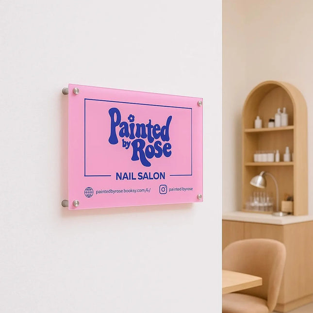 Custom Minimalist Acrylic Business Sign – Sleek Store Signboard