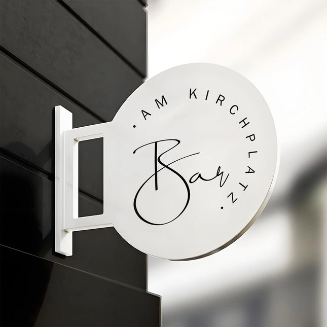 Custom Minimalist Round Metal Shop Sign – Business Sign for Storefronts