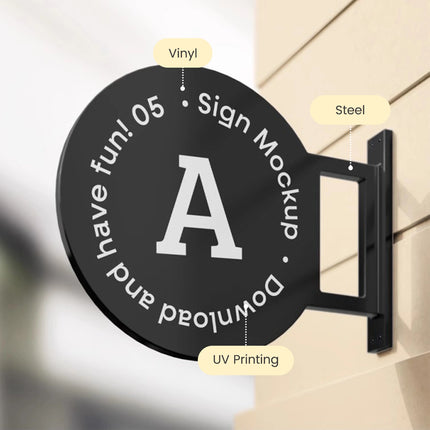Custom Minimalist Round Metal Shop Sign – Business Sign for Storefronts