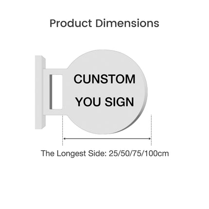 Custom Minimalist Round Metal Shop Sign – Business Sign for Storefronts