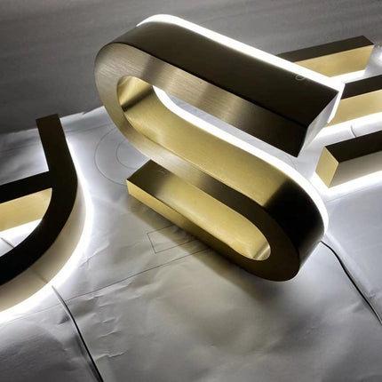 Custom Modern 3D Metal Backlit Shop Sign – Minimalist Wall Letter Sign