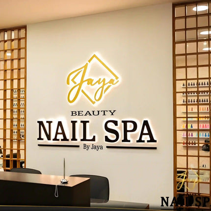 Custom Modern 3D Metal Backlit Shop Sign – Minimalist Wall Letter Sign