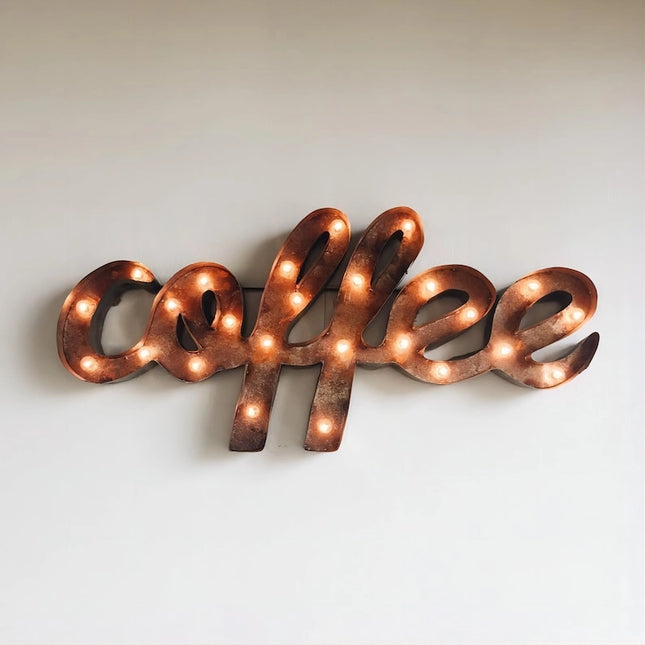 Custom Vintage Metal Marquee Sign with LED Bulbs – Industrial Illuminated Letters for Business or Home Decor