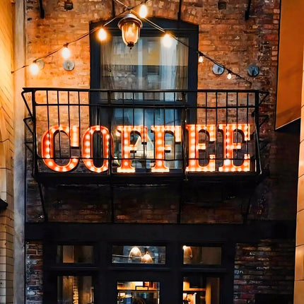 Custom Vintage Metal Marquee Sign with LED Bulbs – Industrial Illuminated Letters for Business or Home Decor