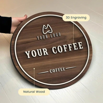 Custom Wooden Vintage Round Business Sign – Rustic Shop Sign 04