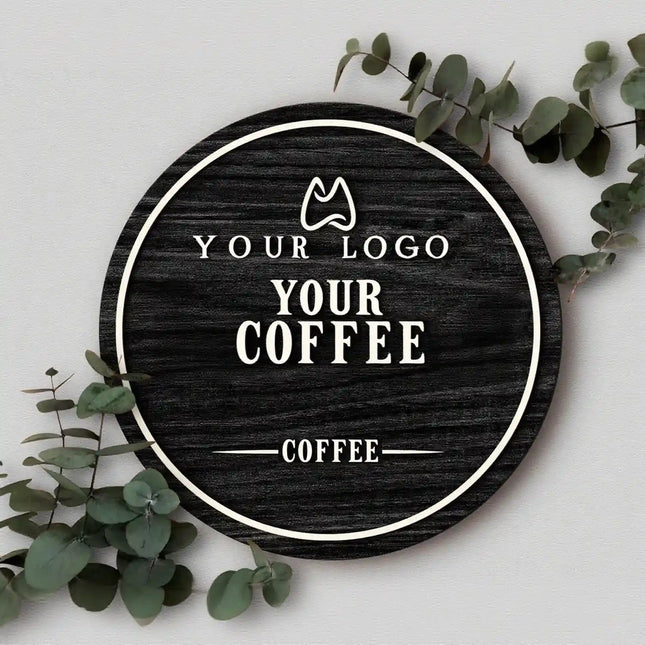 Custom Wooden Vintage Round Business Sign – Rustic Shop Sign 08