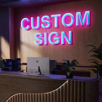 Cyberpunk 3D Colorful Neon Letter Shop Sign – Illuminated Custom
