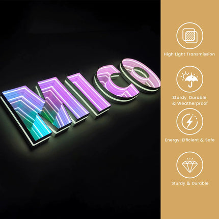 Cyberpunk 3D Colorful Neon Letter Shop Sign – Illuminated Custom